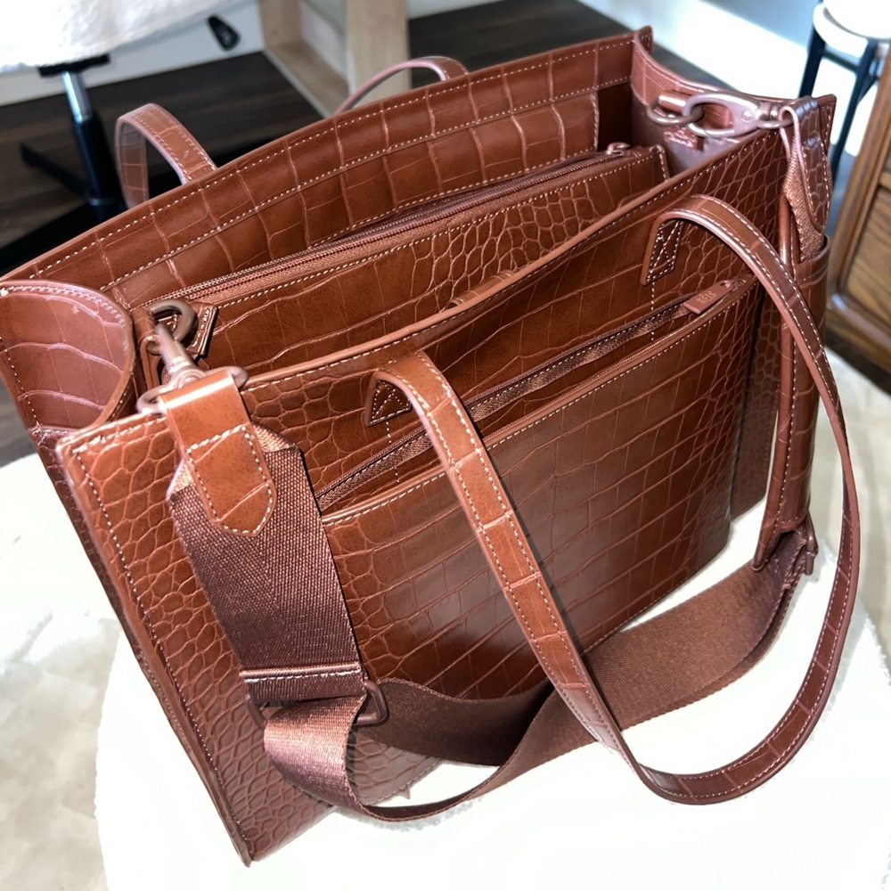 Beis Work Tote in Maple Croc